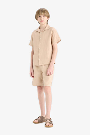 DeFacto Erkek Çocuk Beli Lastikli Müslin Şort Z5370A625HSBG732