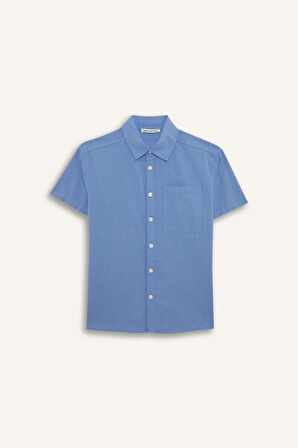 DeFacto Erkek Çocuk Oversize Geniş Kalıp Polo Yaka Kısa Kollu Gömlek E5832A825HSBE422
