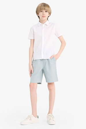 Erkek Çocuk Beli Lastikli Gabardin Şort