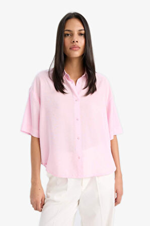 Oversize Geniş Kalıp Kısa Kollu Gömlek