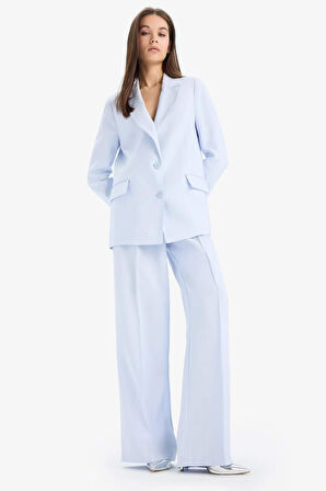 Loose Fit Kruvaze Yaka Düğmeli Blazer Ceket