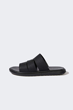 DeFacto Erkek Düz Taban Çift Bantlı Suni Deri Terlik E6245AX25HSBK23