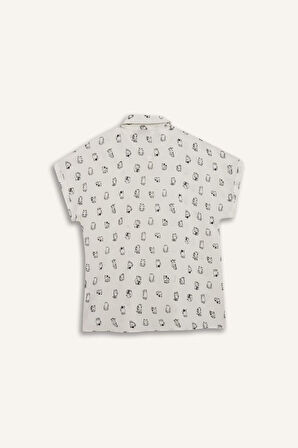 DeFacto Coool Regular Fit Desenli Viskon Kısa Kollu Gömlek Z1661AZ25SPWT32