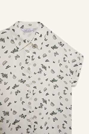 DeFacto Coool Desenli Viskon Kısa Kollu Gömlek Z1661AZ25SPGN454