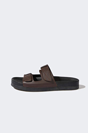 DeFacto Erkek Düz Taban Çift Bantlı Suni Deri Terlik E6249AX25HSBN45