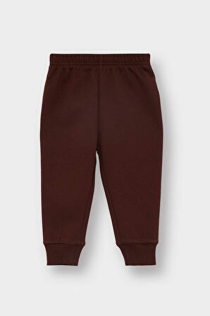 Erkek Bebek 2'li Takım Basic Düz Sweatshirt Eşofman Altı