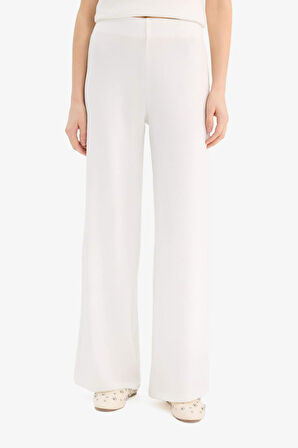 	Wide Leg Geniş Paça Basic Düz Pike Pantolon