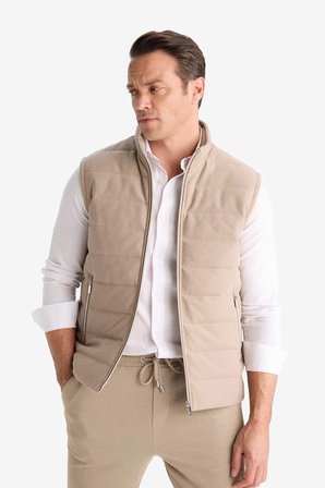 DeFacto Slim Fit Dik Yaka Astarlı Fermuarlı Cepli Mevsimlik Yelek D7536AX25AUBG773