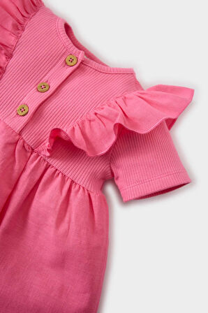 DeFacto Kız Bebek Kısa Kollu Fitilli Kaşkorse Yazlık Elbise E8473A525SMPN239