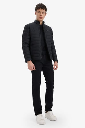 Su Geçirmez Slim Fit Dar Kesim Dik Yaka Fermuarlı İç Cepli Sunş Deri Ceket Mont