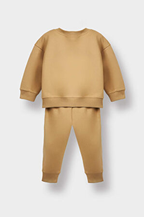 Erkek Bebek 2'li Takım Baskılı Sweatshirt Eşofman Altı