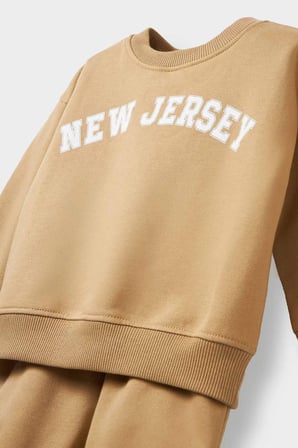 Erkek Bebek 2'li Takım Baskılı Sweatshirt Eşofman Altı