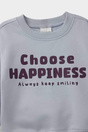Erkek Bebek 2'li Takım Baskılı Sweatshirt Eşofman Altı