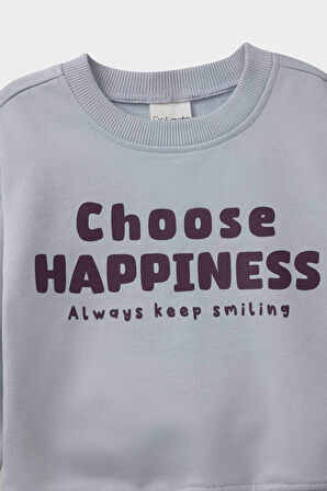 Erkek Bebek 2'li Takım Baskılı Sweatshirt Eşofman Altı
