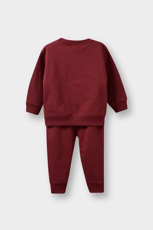 Erkek Bebek 2'li Takım Baskılı Sweatshirt Eşofman Altı