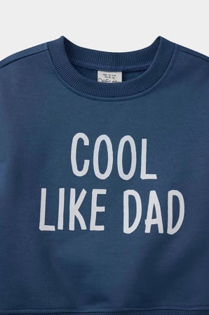 Defacto E8999A5IN257 İndigo Erkek Bebek 2'li Takım Baskılı Sweatshirt Eşofman Altı