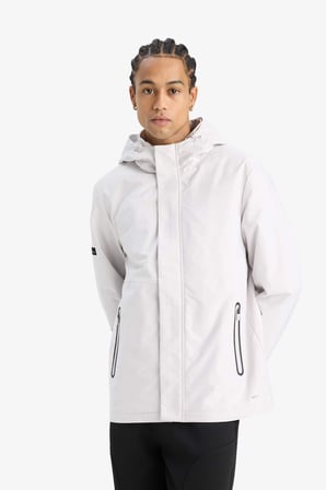DeFacto Su İtici Regular Fit Polar Kapüşonlu Fermuarlı Yağmurluk C6047AX25AUGR522
