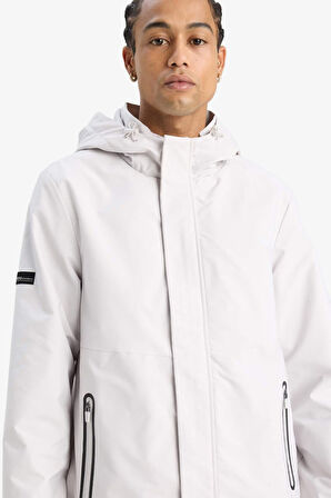 DeFactoFit Su İtici Regular Fit Kapüşonlu Fermuarlı Yağmurluk