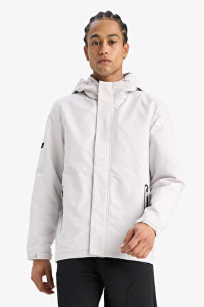 DeFactoFit Su İtici Regular Fit Kapüşonlu Fermuarlı Yağmurluk