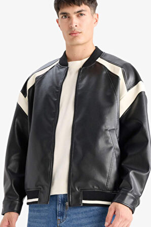 Regular Fit Kolej Yaka Bomber Fermuarlı Mont