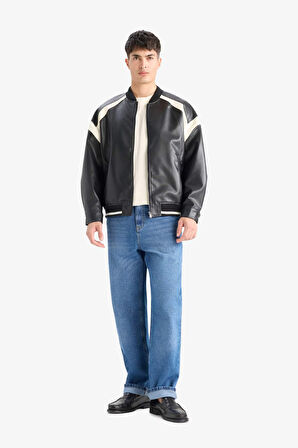 Regular Fit Kolej Yaka Bomber Fermuarlı Mont