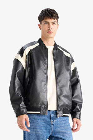 Regular Fit Kolej Yaka Bomber Fermuarlı Mont