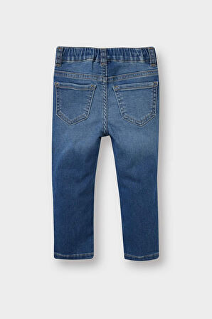 Kız Bebek Beli Lastikli Jean Pantolon