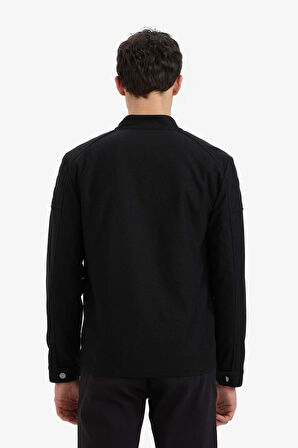 Slim Fit Dar Kesim Dik Yaka Fermuarlı Mont