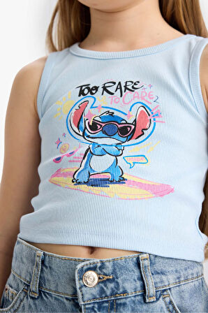 Kız Çocuk Disney Lilo & Stitch Bisiklet Yaka Atlet