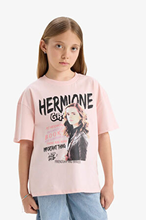 DeFacto Kız Çocuk Harry Potter Oversize Geniş Kalıp Bisiklet Yaka Kısa Kollu Tişört E4412A825SMPN681