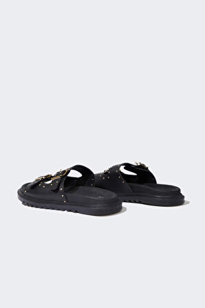 DeFacto Kadın Düz Taban Çift Bantlı Suni Deri Terlik E7112AX25SPBK23