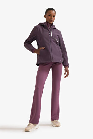 Defactofit Su Geçirmez Slim Fit Dar Kesim Kapüşonlu İçi Polarlı Fermuarlı Mont