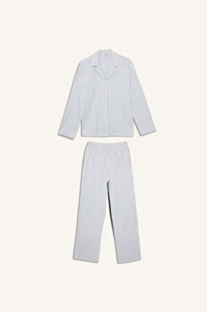 Regular Fit Uzun Kollu 2'li Flanel Takım Fall in Love