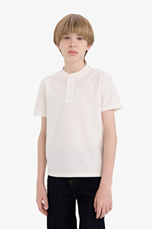 DeFacto Erkek Çocuk Hakim Yaka Kısa Kollu Tişört E7189A825SMWT32