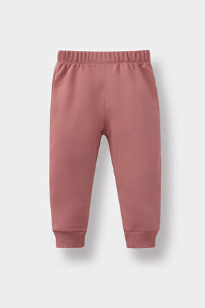 Kız Bebek 2'li Takım Baskılı Sweatshirt Eşofman Altı