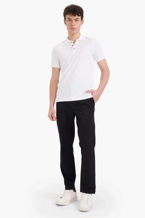 Defacto D7349AXBK81 Siyah Regular Fit Normal Kesim Cepli Düz Paça Chino Pantolon