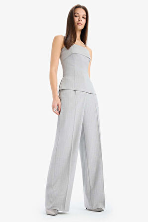 DeFacto x Afra Straight Fit Pantolon Yüksek Bel Düz Paça E8470AX25SMGR227