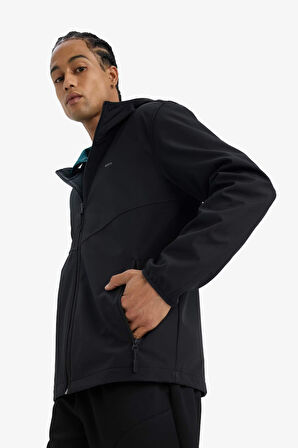 DeFactoFit Su İtici Regular Fit Kapüşonlu Fermuarlı Softshell Yağmurluk