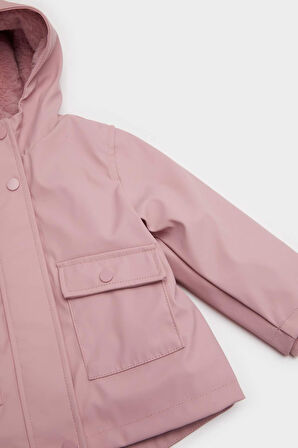 Kız Bebek Kapüşonlu Mont