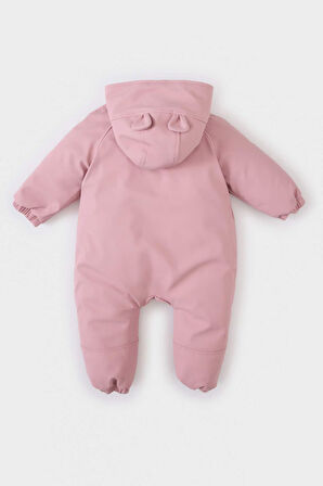 Kız Bebek Su Geçirmez Kapüşonlu Fermuarlı Tulum Mont