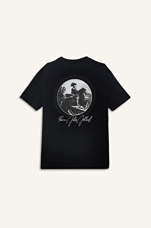 DeFacto %100 Pamuk Diego Velazquez Regular Fit Bisiklet Yaka Sırt Baskılı Kısa Kollu Tişört D7062AX25SPBK81