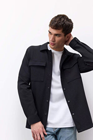 DeFacto Regular Fit Çift Cepli Twill Uzun Kollu Gömlek E7689AX25SPBK81