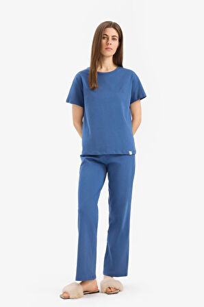 Pijama Takımı Kısa Kollu Üst Esnek Belli Alt-Fall in Love