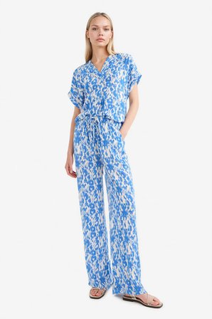 DeFacto Straight Fit Beli Lastikli Midi Krinkıl Kumaş Desenli Pantolon E7828AX25SPBE551