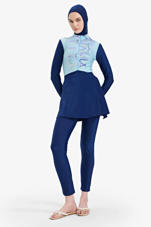 Regular Fit Hızlı Kuruyan Baskılı 5'li Burkini Takım