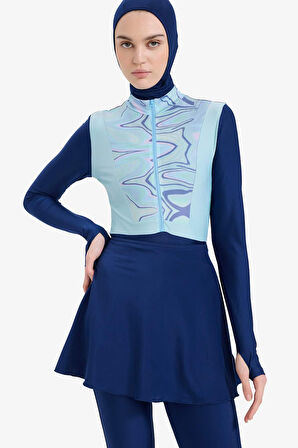 Regular Fit Hızlı Kuruyan Baskılı 5'li Burkini Takım