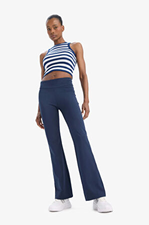 DeFactoFit Standart Fit Çizgili Bisiklet Yaka Sporcu Atlet D9316AX25SPNV241