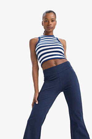 DeFactoFit Standart Fit Çizgili Bisiklet Yaka Sporcu Atlet D9316AX25SPNV241