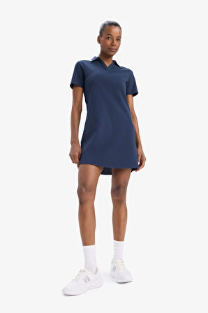 DeFactoFit Standart Fit Polo Yaka Pike Kısa Kollu Mini Sporcu Elbise D9319AX25SPNV241