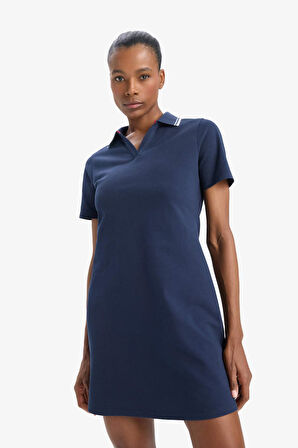 DeFactoFit Standart Fit Polo Yaka Pike Kısa Kollu Mini Sporcu Elbise D9319AX25SPNV241